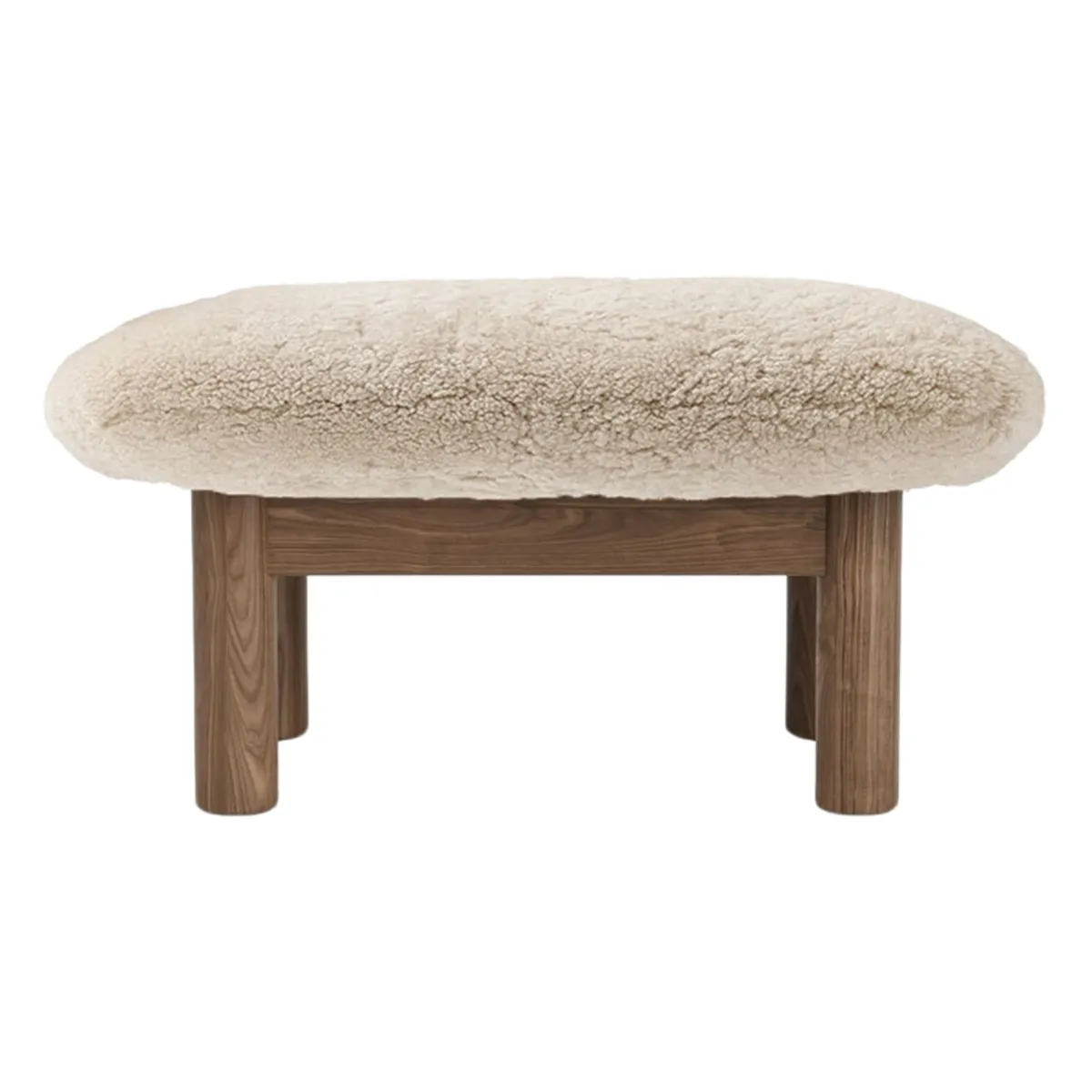 Brasilia Hocker Nussbaum, Sheepskin Nevotex Nature