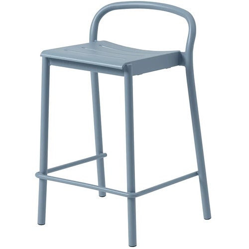 Linear Steel Niedriger Barhocker Pale Blue