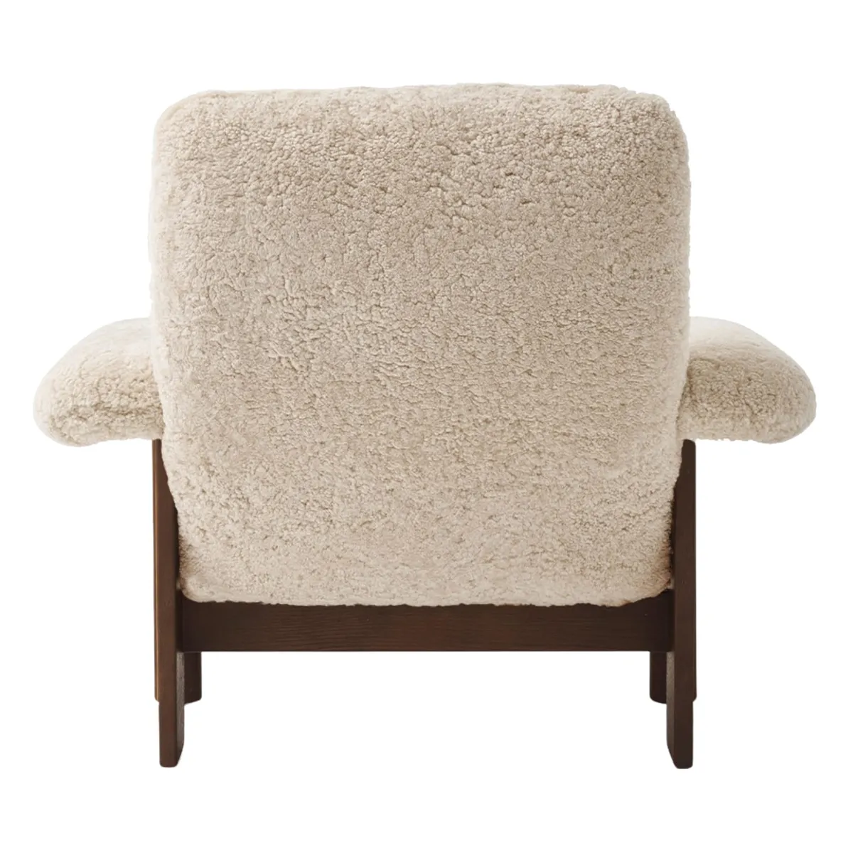 Brasilia Loungesessel dunkel gebeizte Eiche, Sheepskin Nevotex Nature