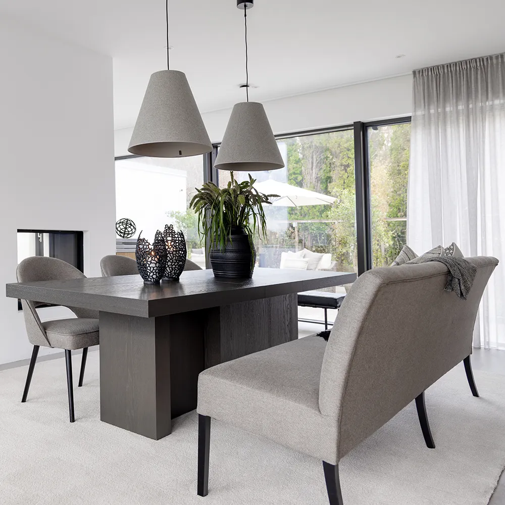 Parker Esstisch 100x200-300 cm Dunkelgrau