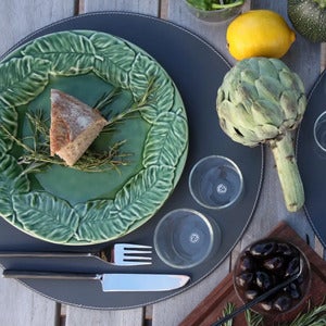 Platzset Ø: 38 cm Braunes Leder