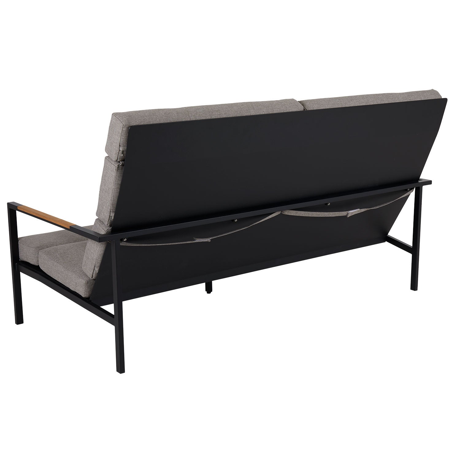 Indus 3-Sitzer Sofa schwarz mit Kissen