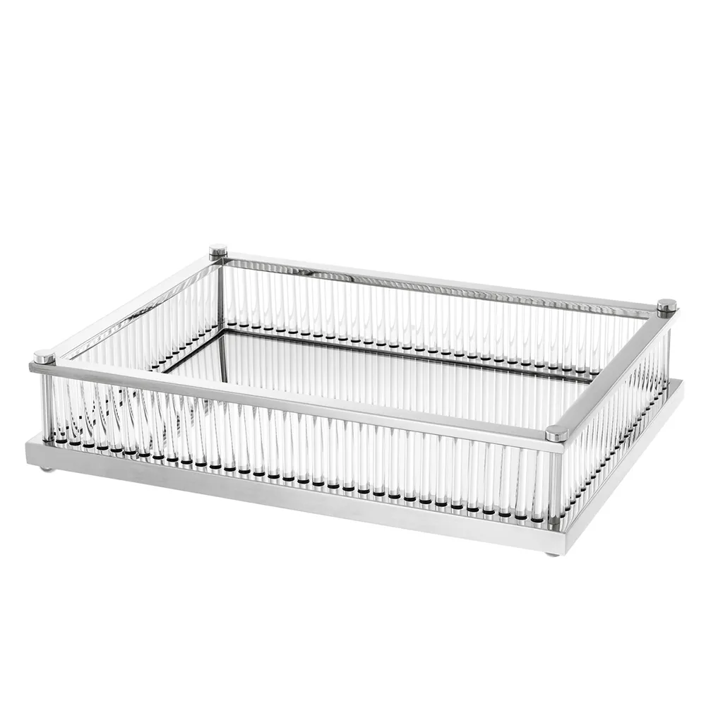 Cora Tablett Rechteckig Nickel Finish