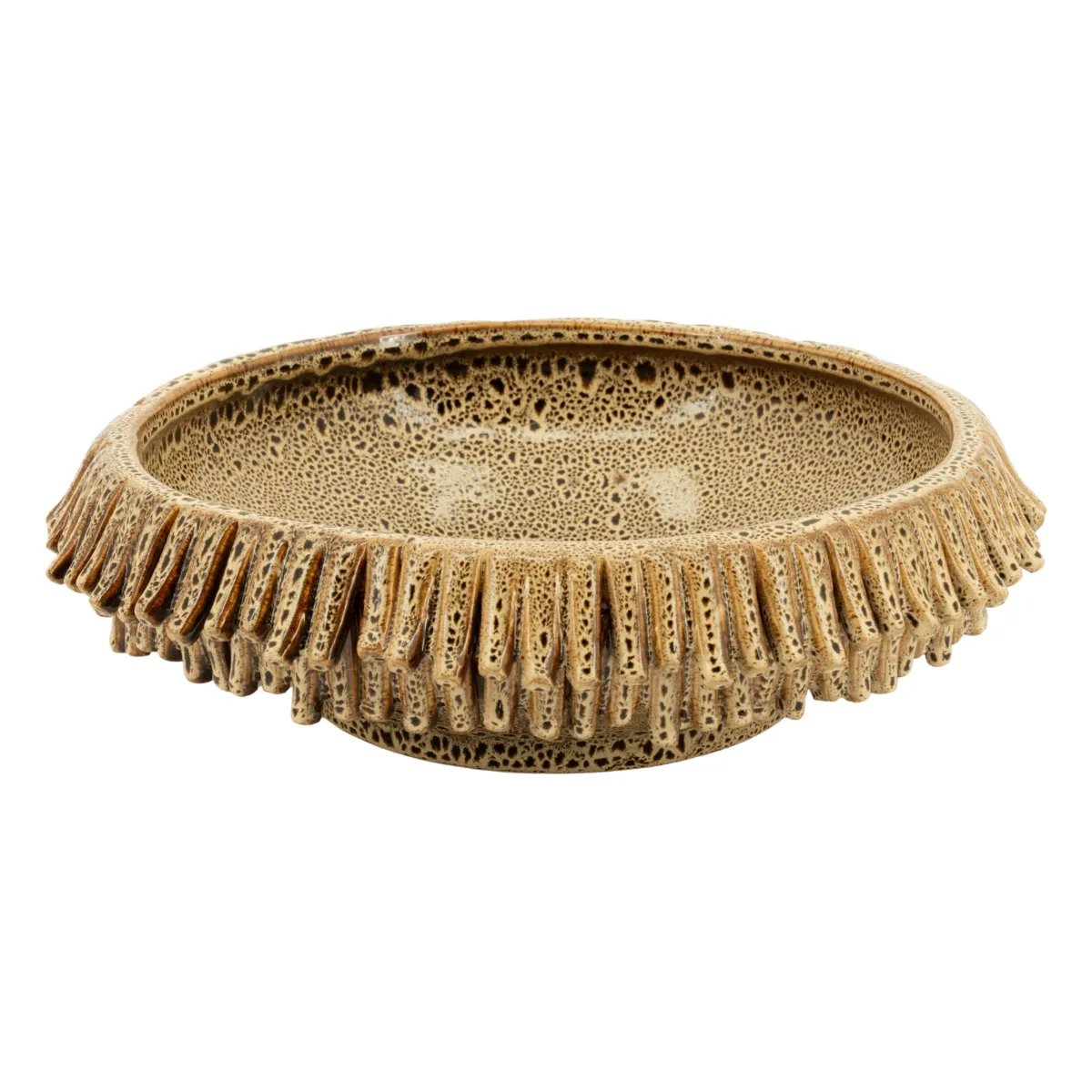 Frappe Schale 36x35,5x10 cm Steingut Braun