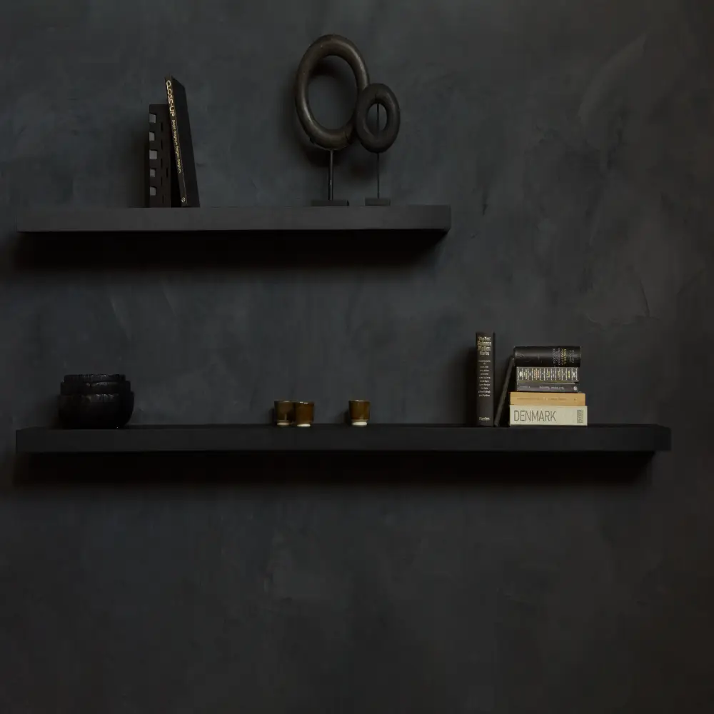 Wandregal Schwarz gebeizte Eiche 140x22 cm