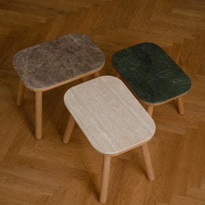 Paff Beistelltisch hoch Eiche/Green Marble