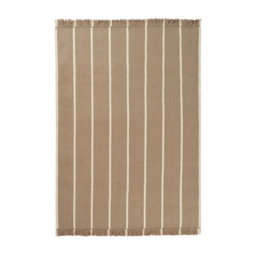 Calm Kelim Teppich 140x200 cm- Dark Sand/Off-white