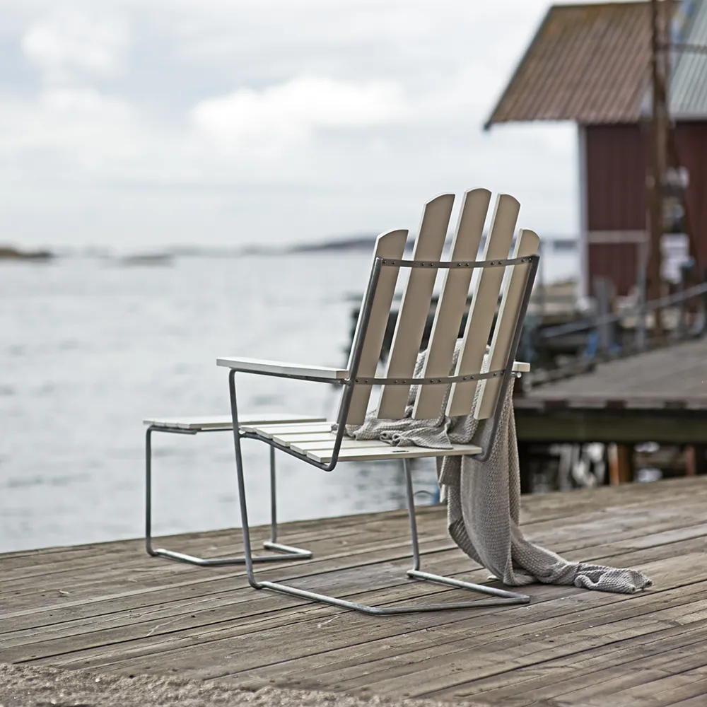 A3 sonnenliege Eiche weiß lackiert / Gestell feuerverzinkt