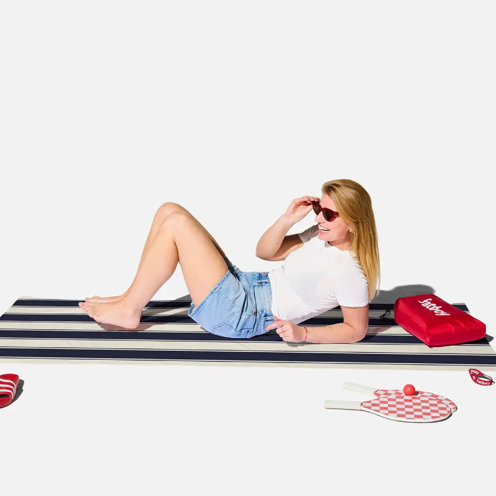 Beach baggy XL Schnelltrocknendes Handtuchstripe navy