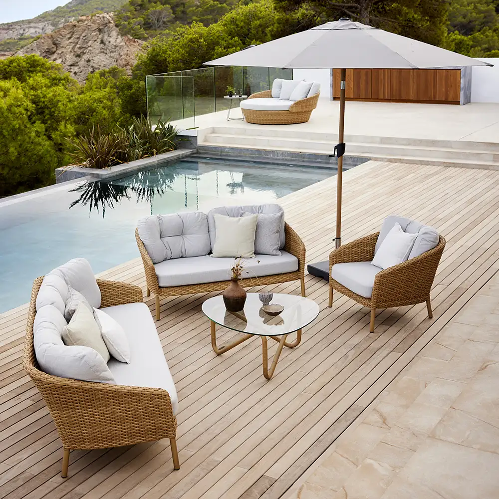 Sonnenschirm Sonnenschirm 300 cm Taupe / Holzoptik