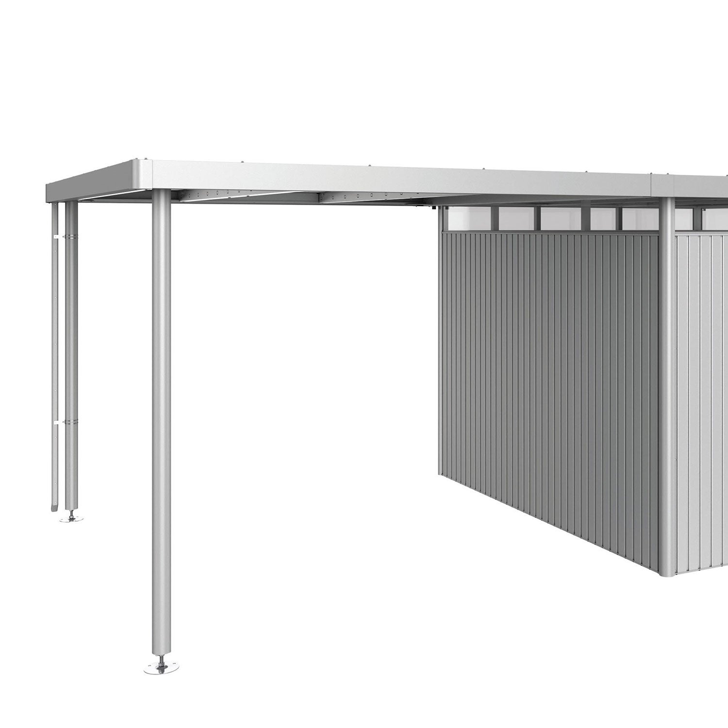 Seitendach Gerätehaus highline Größe h5 metallic silber Biohort