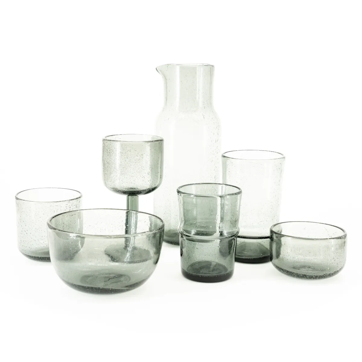 Bubble small Schale 9,3x9,3x6 cm Glas grau