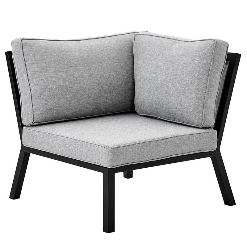 Belfort Eckstück inklusive Kissen Schwarz / Pearly grey