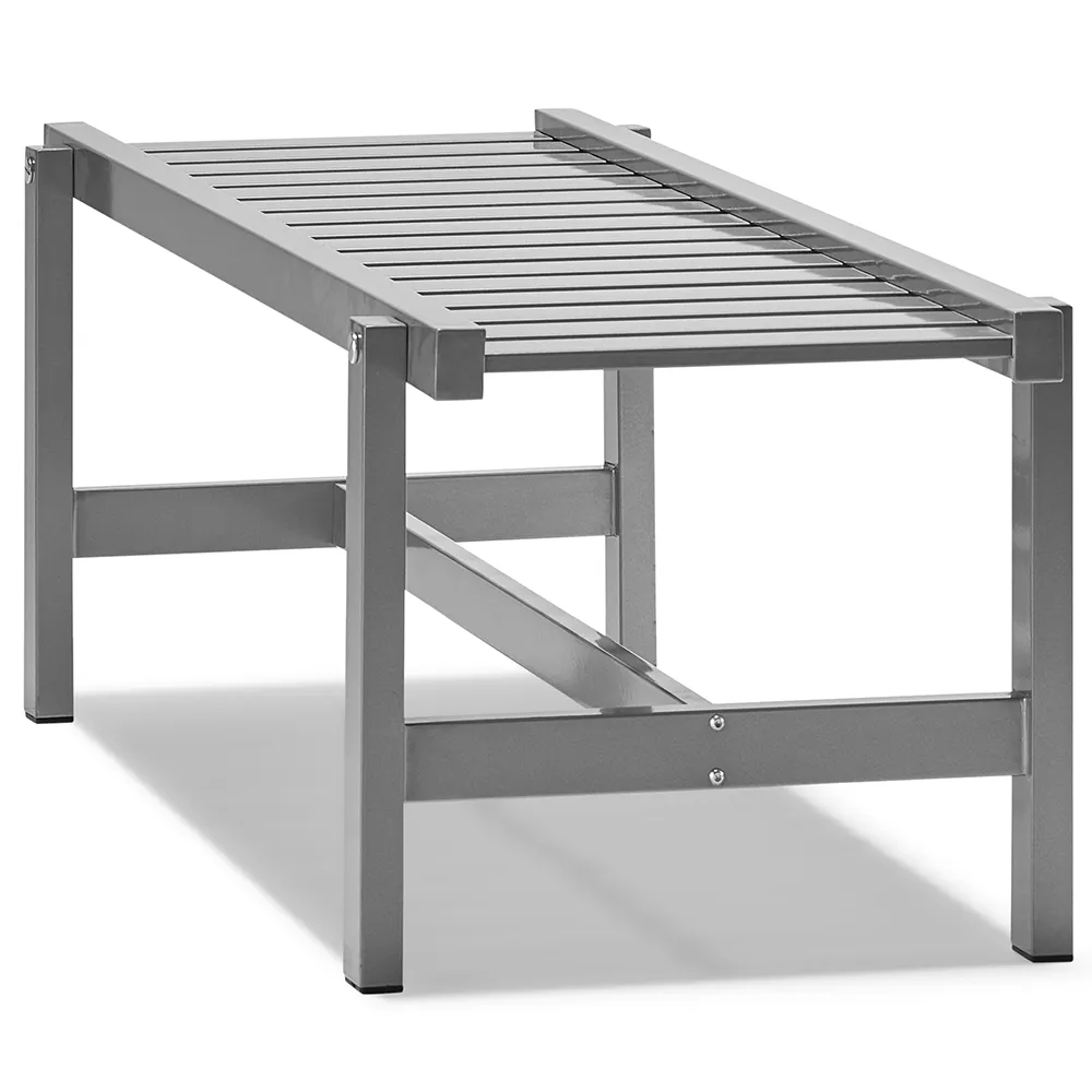 Bank 135cm Grau Aluminium