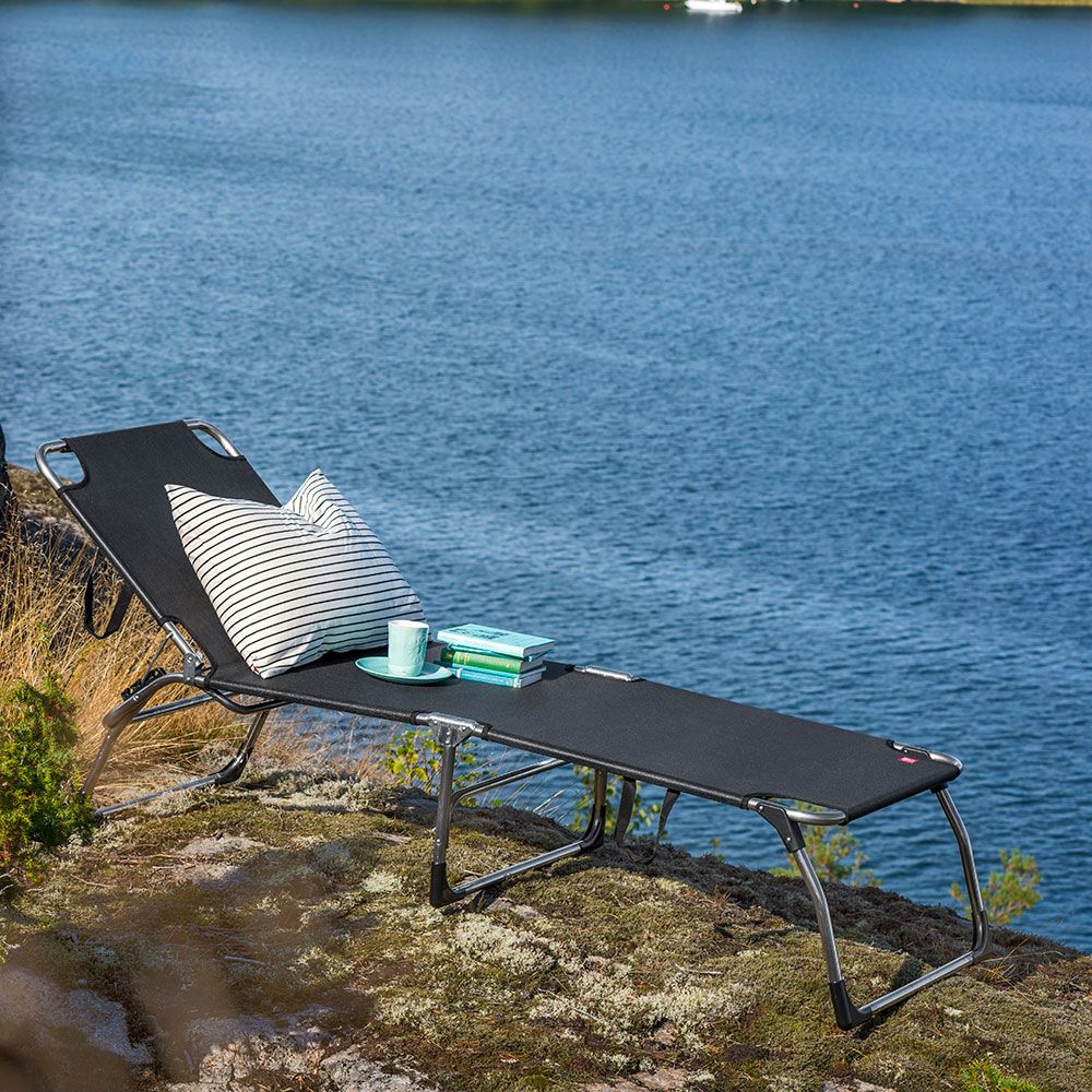 Amigo Sonnenliege xxl schwarz Aluminium/Textilene