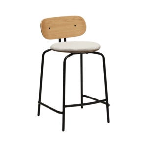 Curious Niedriger Barhocker Eiche/Schwarz Teddy White
