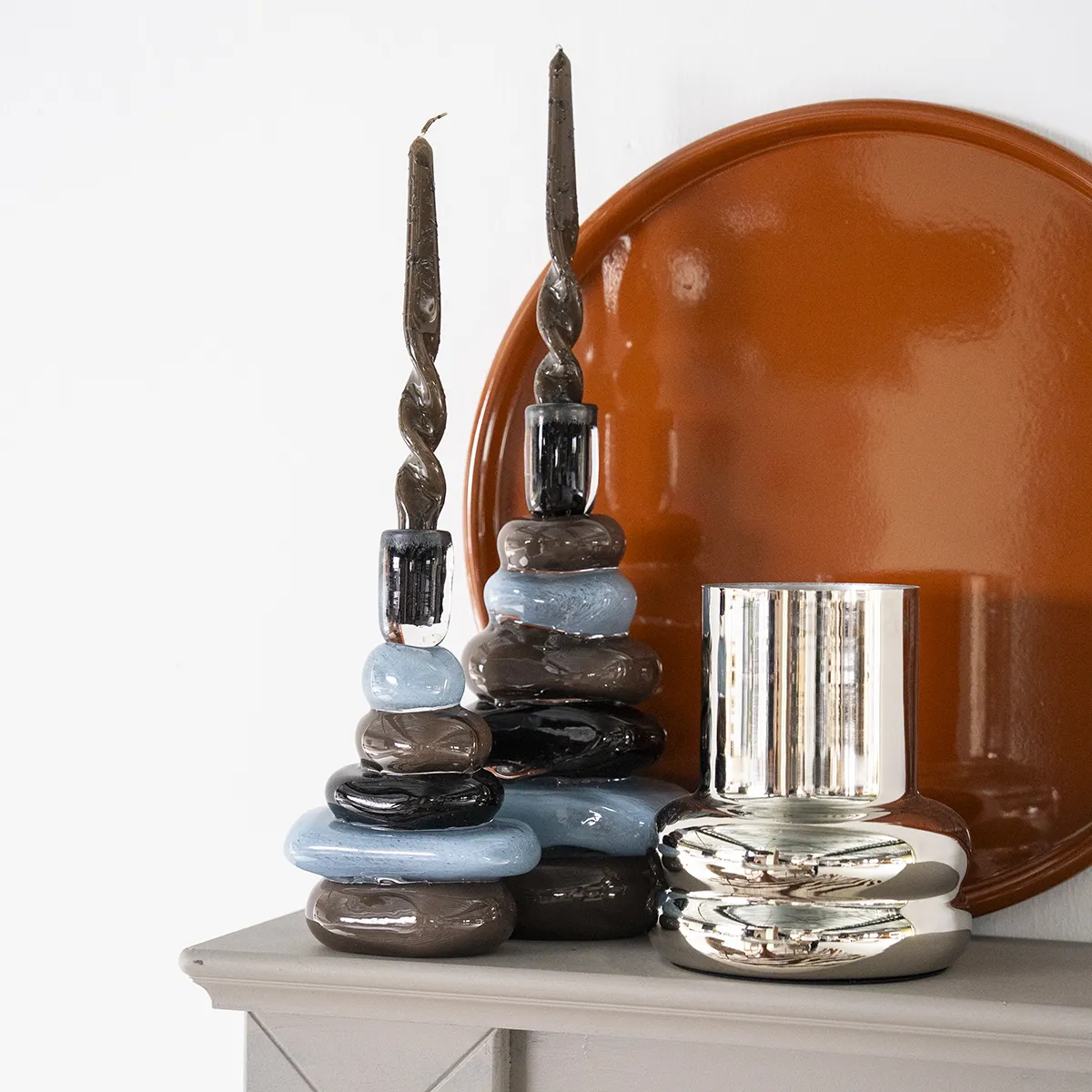 Handgefertigte Vase Chromeo Small Chrome H21 cm