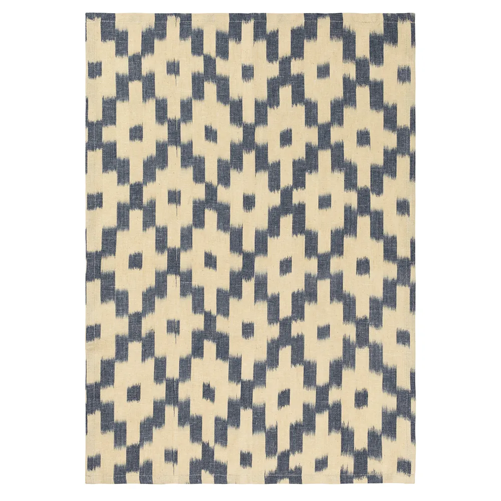 Ikat Geschirrtuch - Ink Blue/Off-white