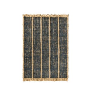 Athens Handgewebter Juteteppich 140 x 200 cm – Natur/Tintenblau