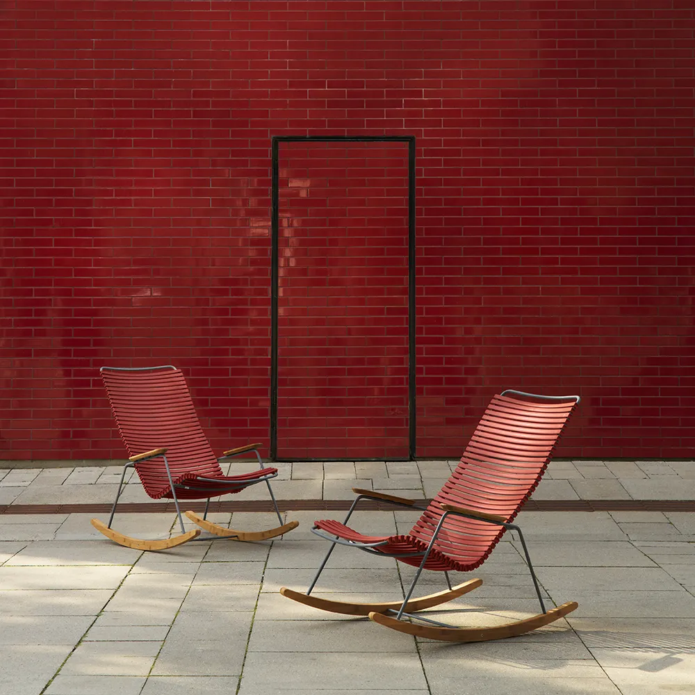 Click Schaukelstuhl Paprika/Bambus grau