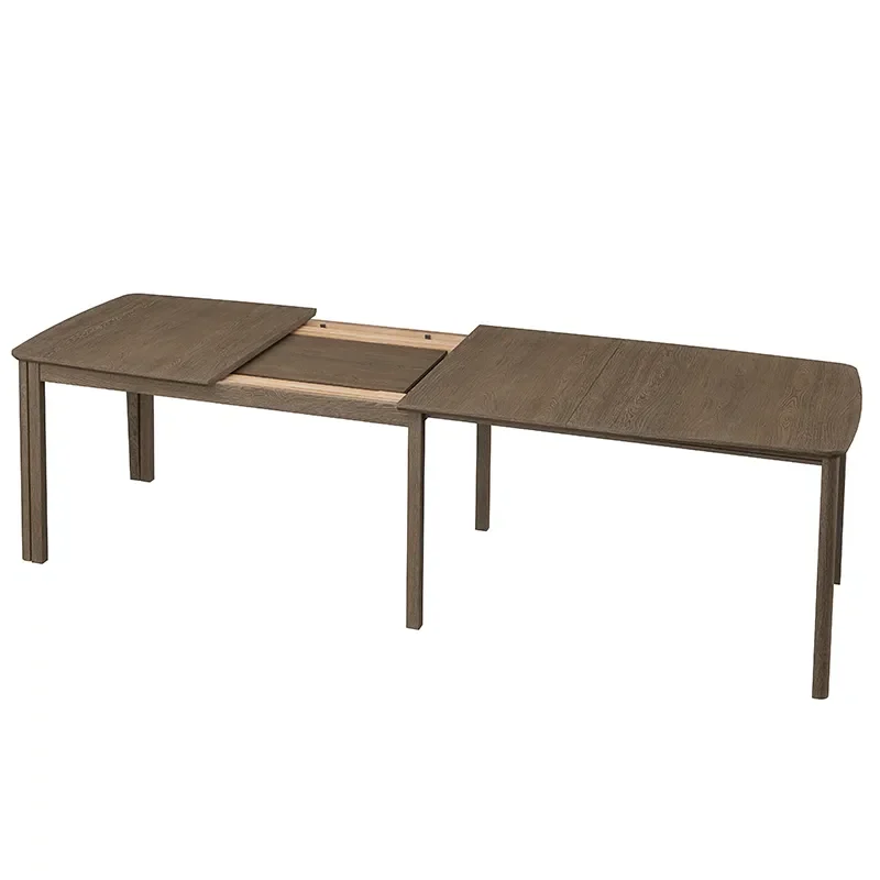 SM107 Esstisch 101x160-316-368 cm Mokkabraun lackierte Eiche in oloptik