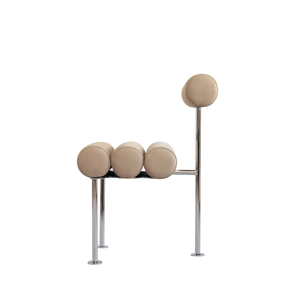 Hiro Esszimmerstuhl, Edelstahl - Nubuk