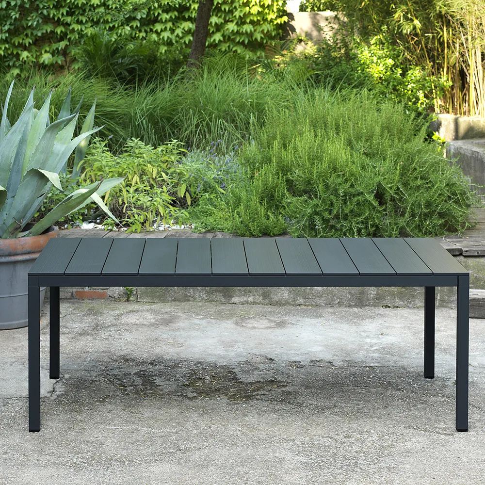 Rio Alu Esstisch 210/280x100 cm Anthracite