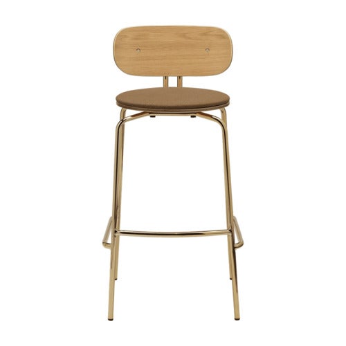 Curious Barhocker Eiche/Messing Sugar Brown