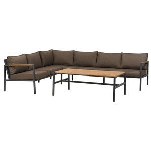Cap Ecksofa Groß Anthracite / Brown 