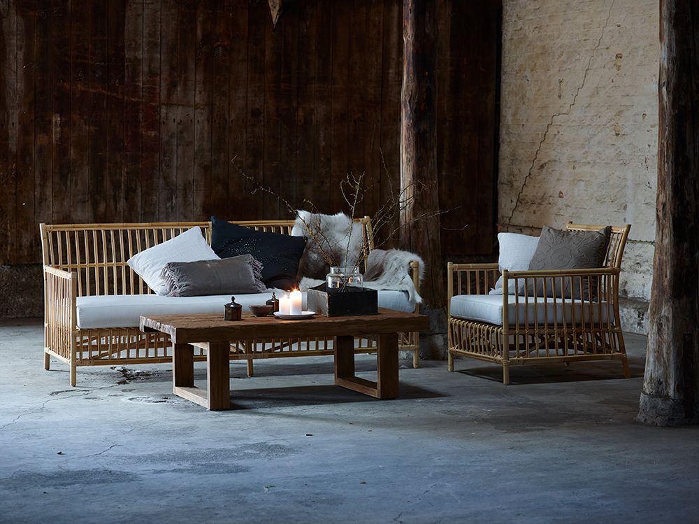 Caroline Rattan-Sofa Natur