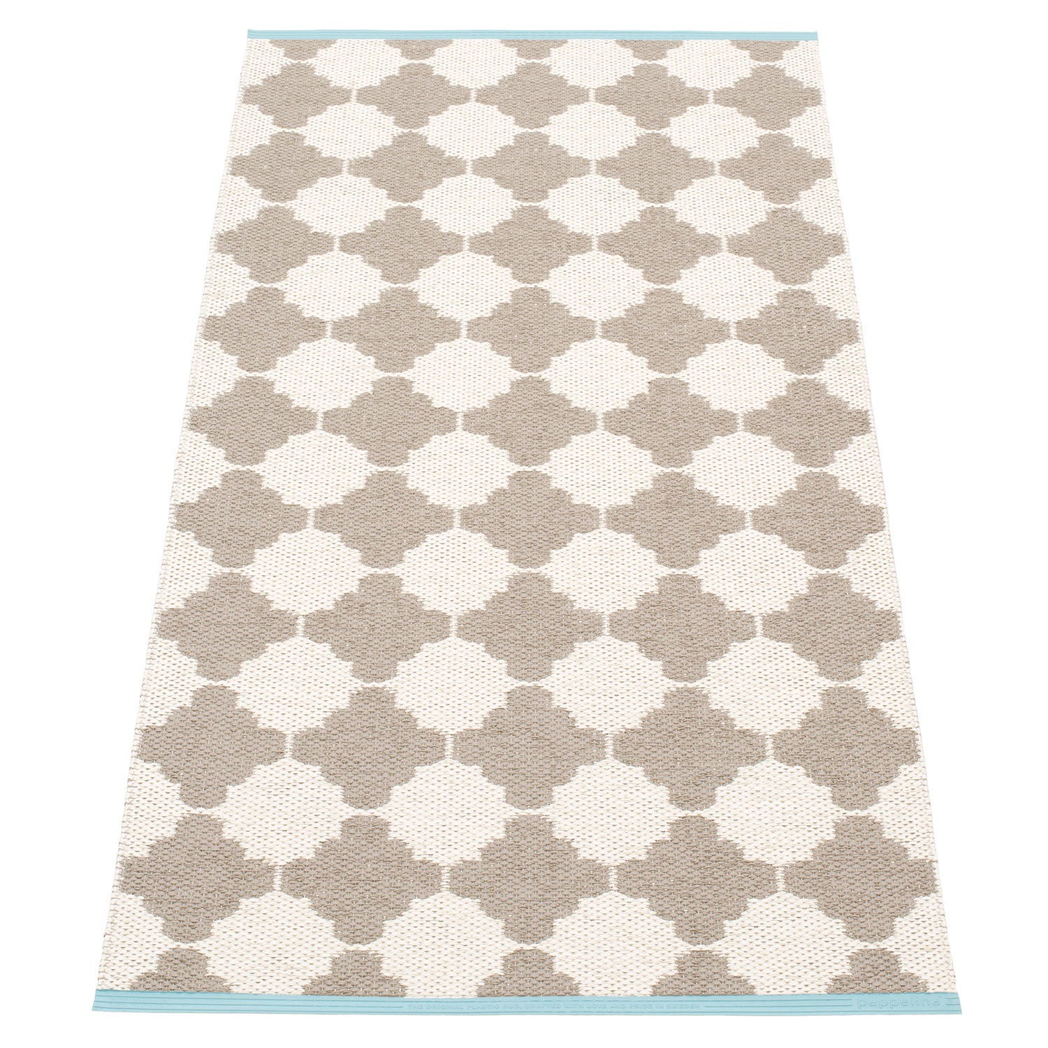 Marre Teppich 70x150 cm mud / vanilla turquoise stripe