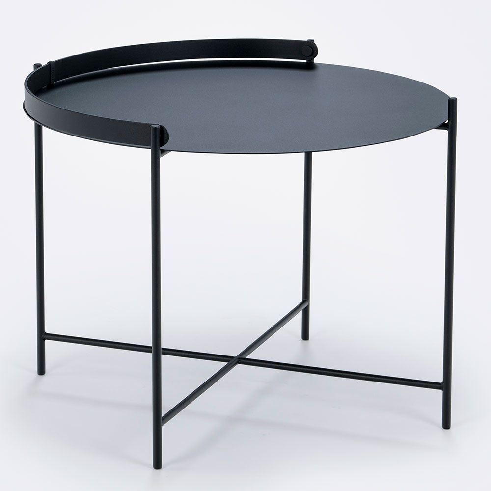 Edge Beistelltisch 62 cm schwarzer Stahl