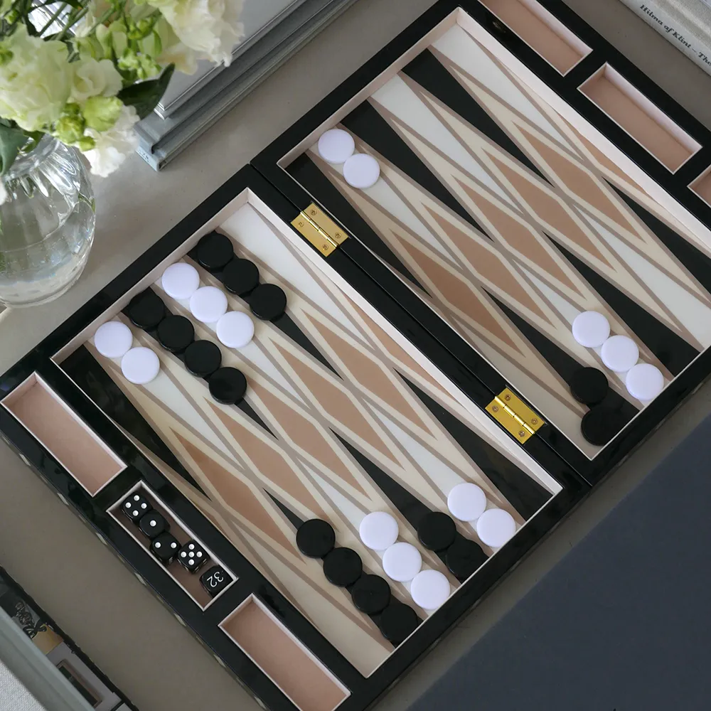 Backgammon Lackiert Black