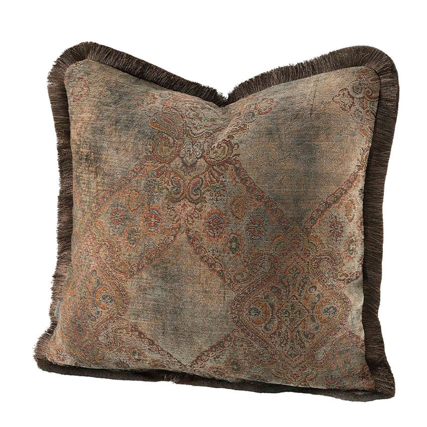 Miralago Paisley Taupe Kissenbezug Fransen 50X50