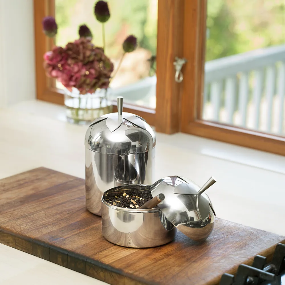 Blad Kaffee und Tee Dose Steel Small
