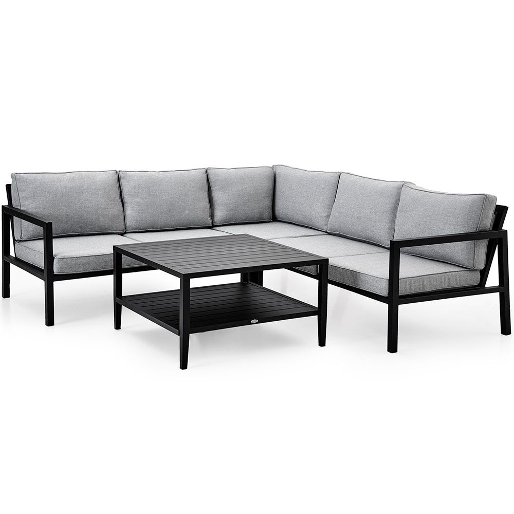 Belfort Ecksofa schwarz/grau