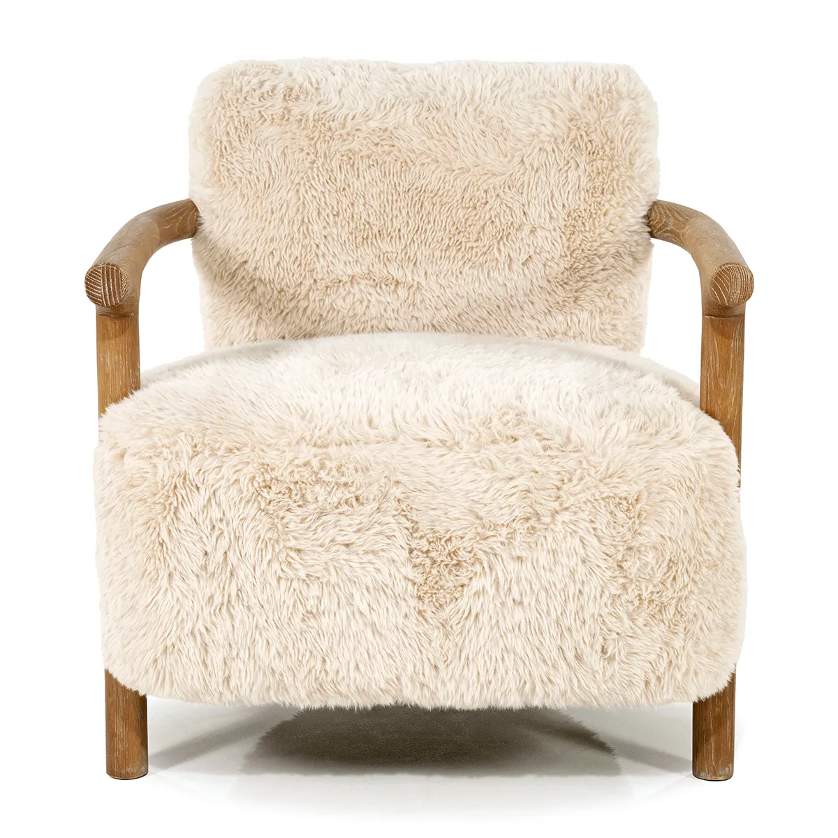 Sessel aus Eschenholz Glenn Cloud Fur Off White