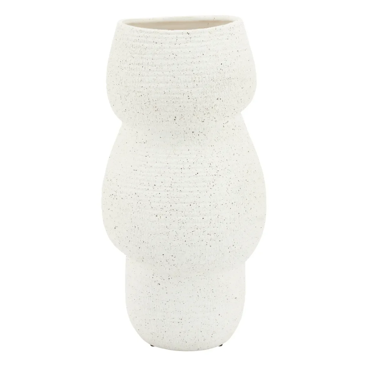 Grava large Vase 23,5x23,5x46 cm Steingut Off white