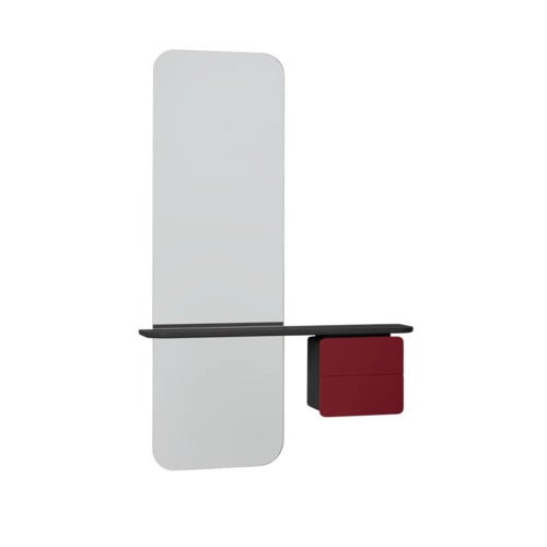 One More Look Spiegel Schwarze Eiche Ruby Red