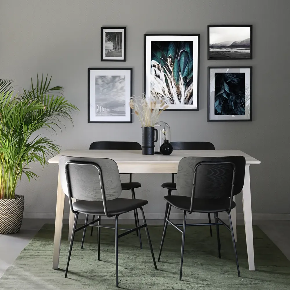 Filippa Esstisch 140x90 cm weiß pigmentierte Eiche