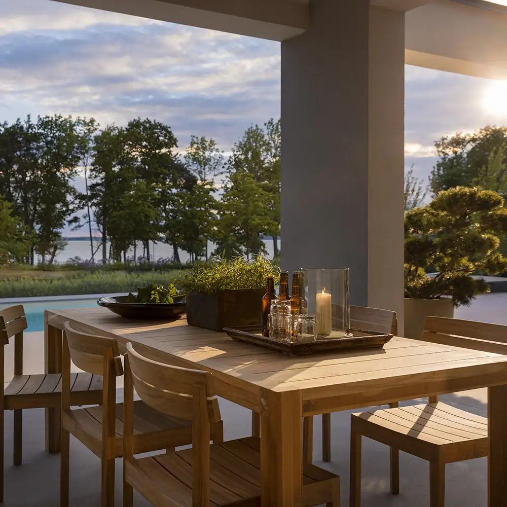 Laknäs Esstisch 90x210-295 cm Teakholz