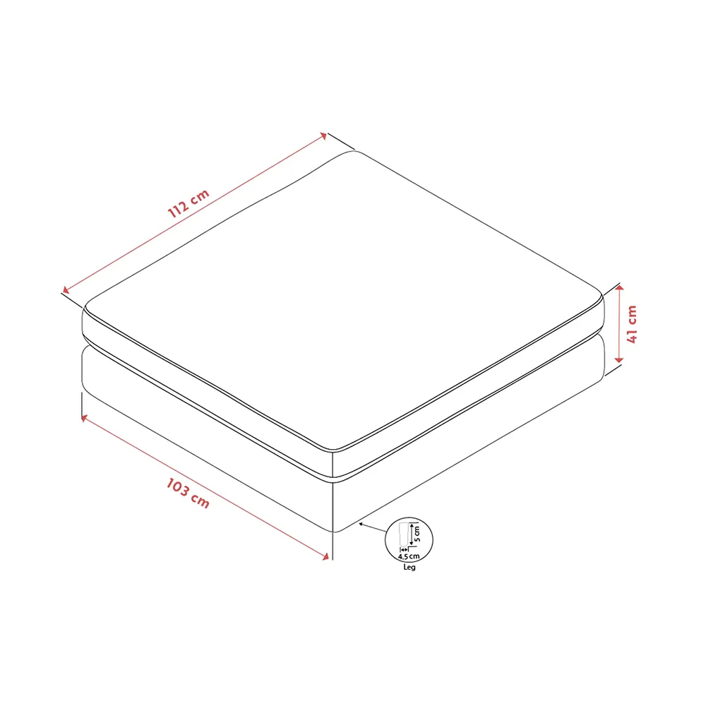 Duncan Fußhocker - Stoff Robin hellgrau