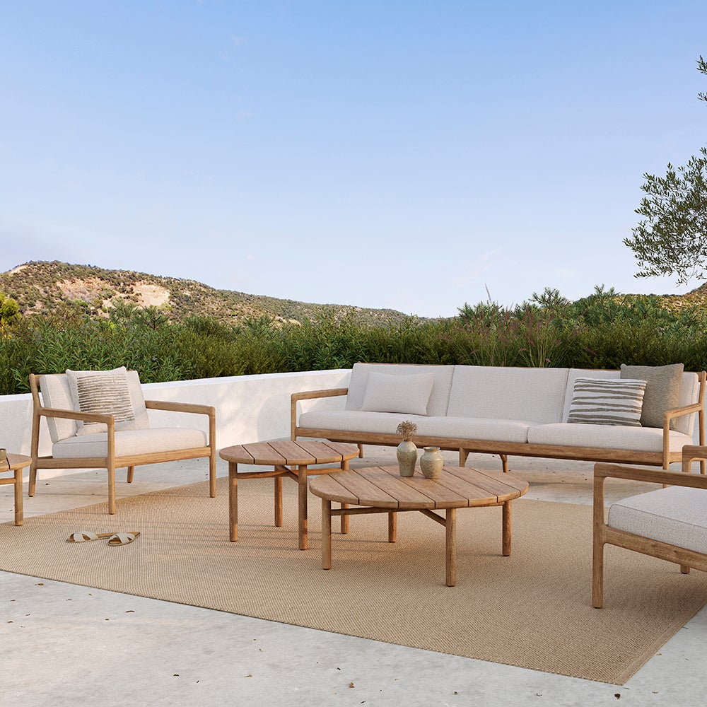 Quatro Couchtisch Ø95 cm Teak