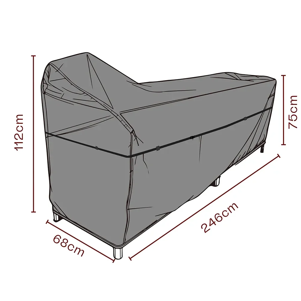 Möbelschutzhülle Außenküche 246x68x112/75 cm Premium