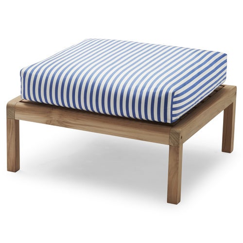 Virkelyst Pouf Seeblau gestreift Teak