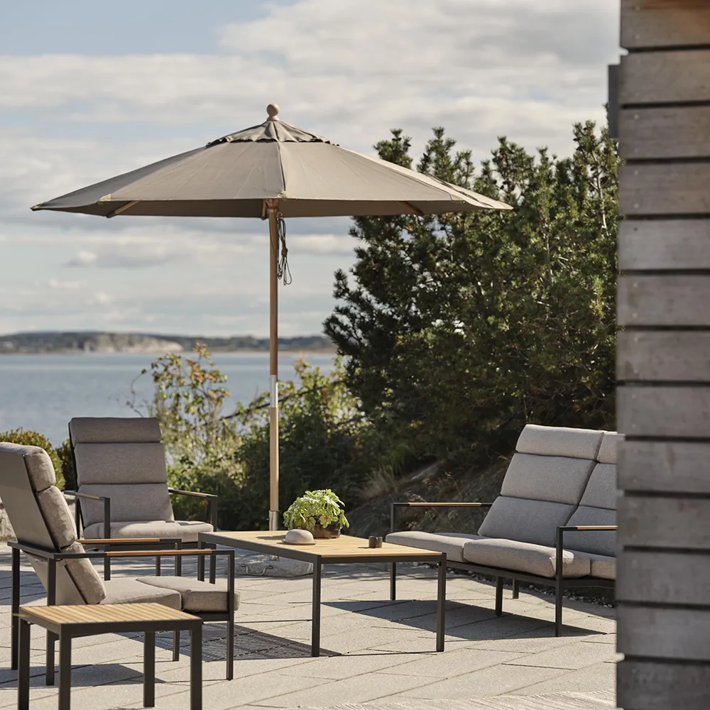 Reggio Holz Sonnenschirm 300 cm FSC Taupe