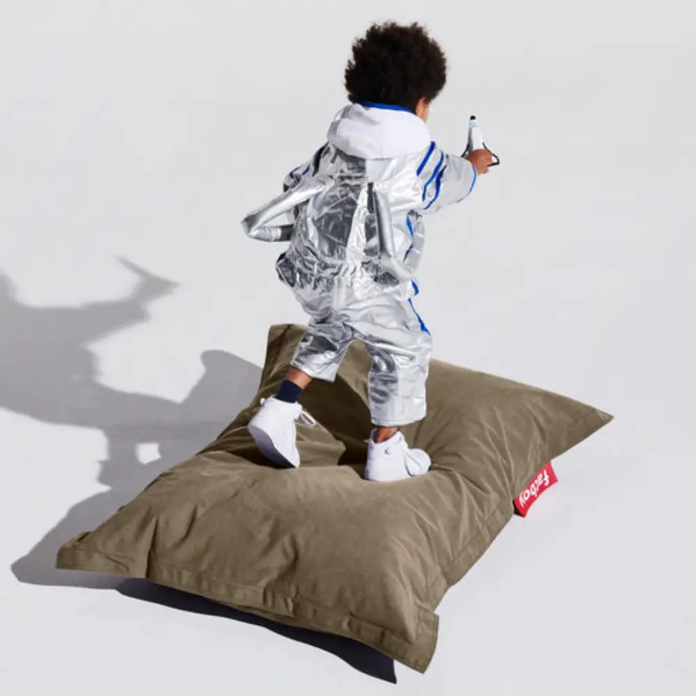 junior canvas Sitzsack recycled taupe grey