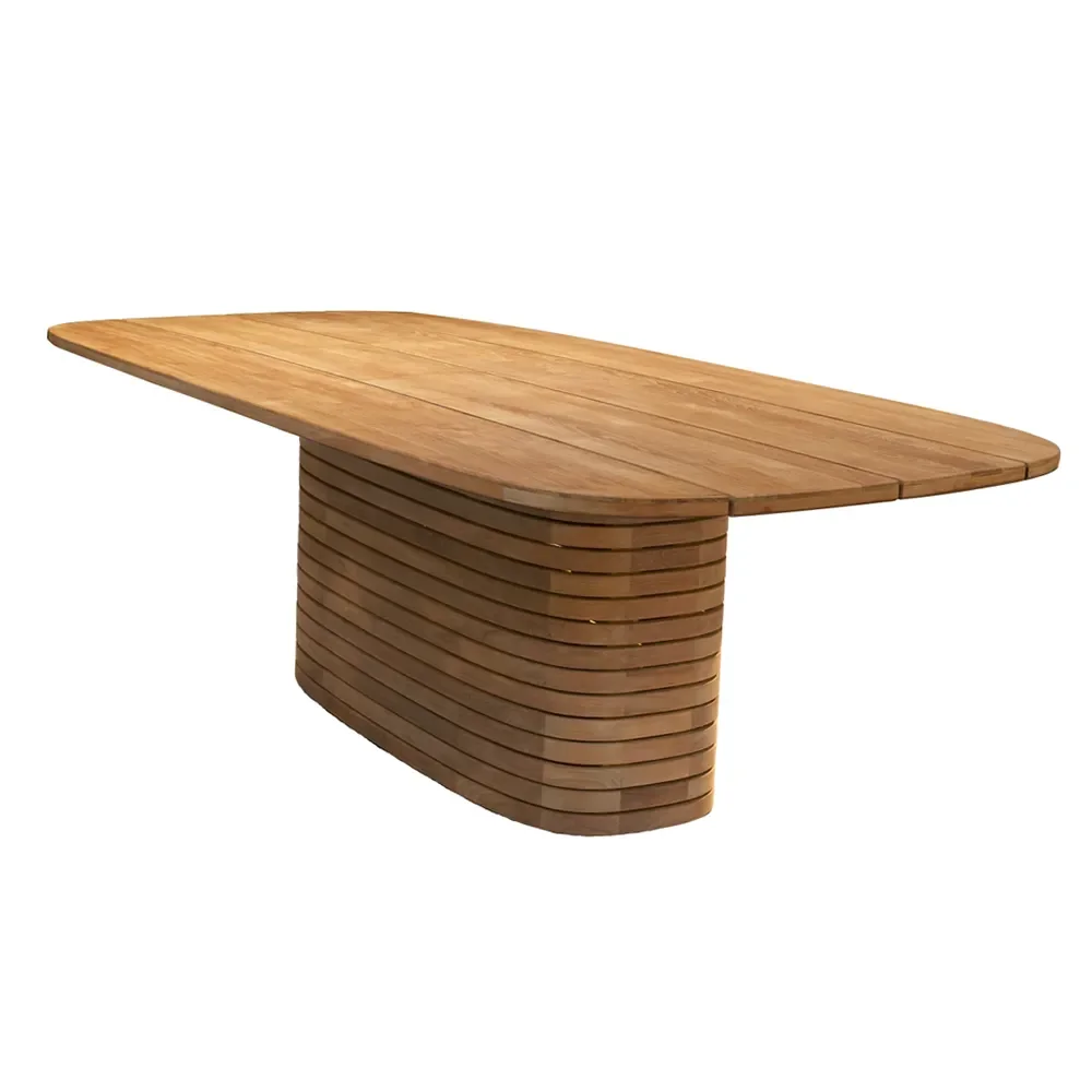 Tischplatte 300 x 130 cm Teakholzplanken