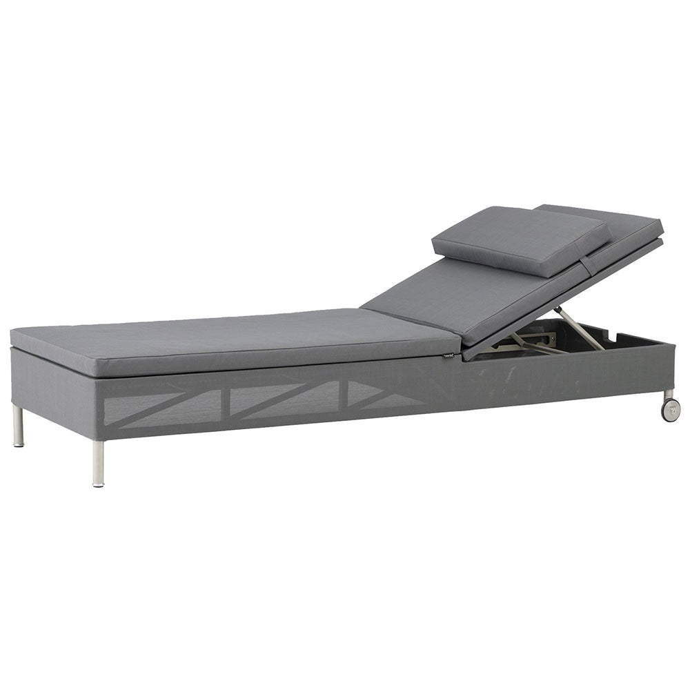 Rest Sunbed Single inkl. grauem Natté Kissenset