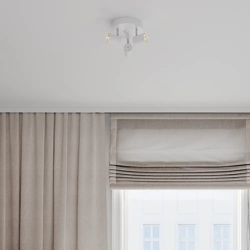 Korrekter Deckenstrahler 3-tief Weiß 